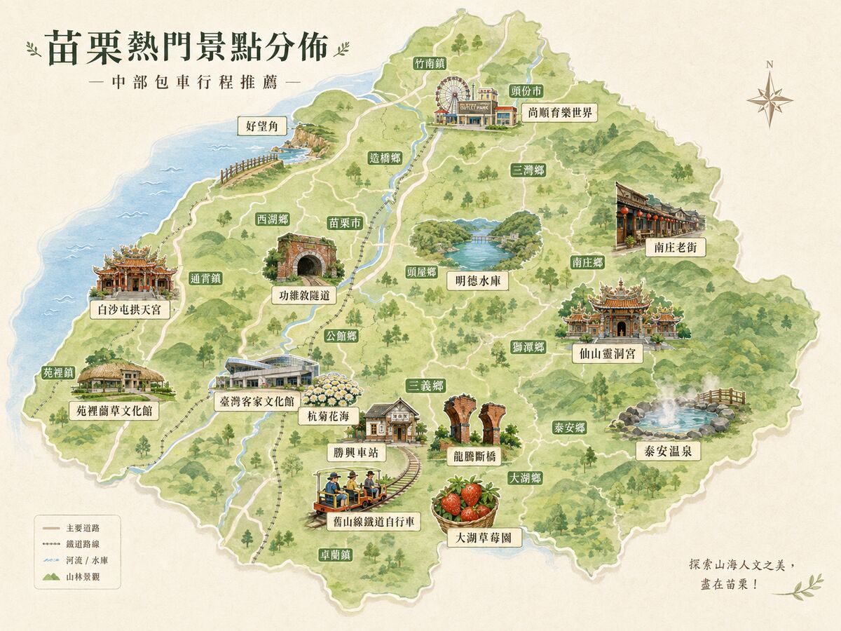 苗栗景點地圖